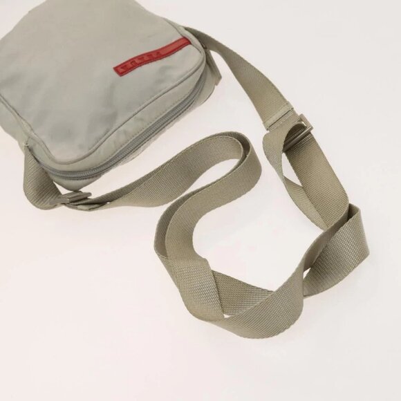 PRADA Sports Shoulder Bag Nylon 2Set Red Beige Silver Auth ti3215 - Picture 10 of 16